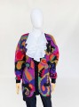 Kolorowy wełniany sweter vintage angora