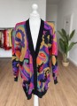 Kolorowy wełniany sweter vintage angora