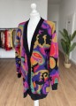 Kolorowy wełniany sweter vintage angora