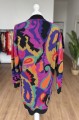 Kolorowy wełniany sweter vintage angora