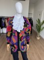 Kolorowy wełniany sweter vintage angora