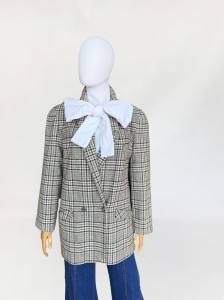 Wełniana marynarka vintage w kratę