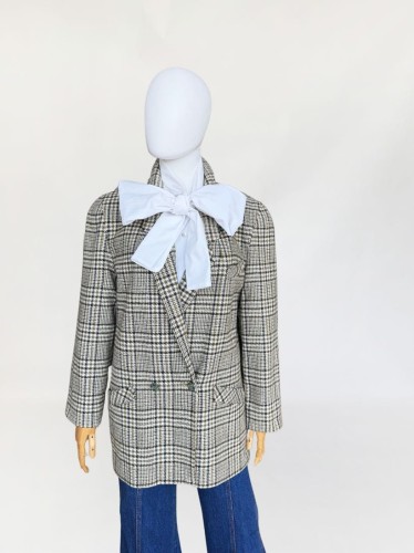 Wełniana marynarka vintage w kratę