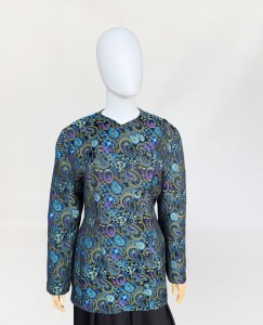 Żakardowa wełniana marynarka vintage