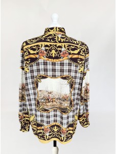 Włoska koszula vintage w barokowe wzory 