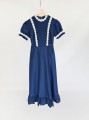 Sukienka maxi ze wstawkami z gipiury vintage 1970s