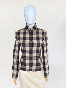 Krótka kurtka/żakiet w kratę