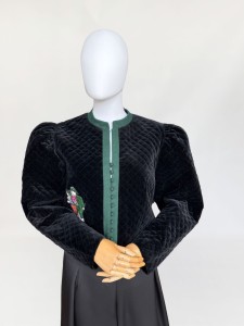 Aksamitny pikowany żakiet vintage 80's