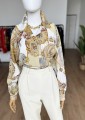 Benetton koszula w barokowe wzory vintage 1980s