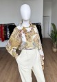 Benetton koszula w barokowe wzory vintage 1980s
