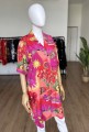 Koszulowa sukienka vintage we wzory