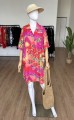 Koszulowa sukienka vintage we wzory