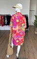 Koszulowa sukienka vintage we wzory