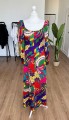 Sukienka maxi psychodeliczne wzory vintage 1970s