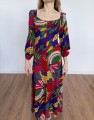 Sukienka maxi psychodeliczne wzory vintage 1970s