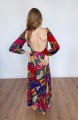 Sukienka maxi psychodeliczne wzory vintage 1970s