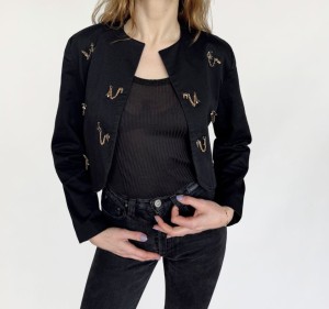 Francuska marynarka vintage z charmsami