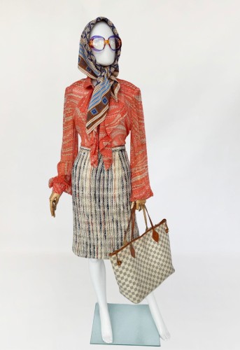 Teksturowana spódnica vintage w stylu Missoni