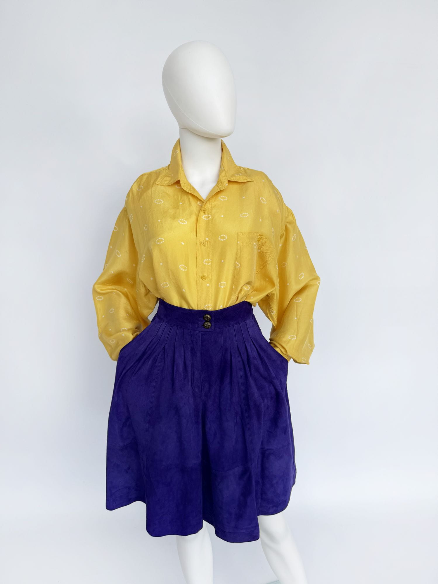 Zamszowe bermudy vintage 1990s