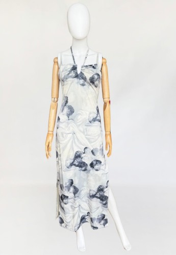 Maxi sukienka vintage renesansowe wzory