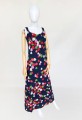 Wzorzysta maxi sukienka vintage 1970s