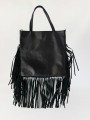Duża skórzana torba z frędzlami