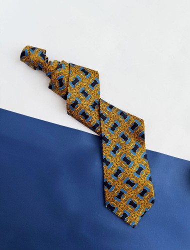 Marco Pascali jedwabny krawat w barokowe wzory