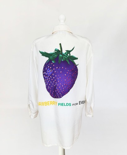 Otto Kern jedwabna koszula owoce vintage 1980s