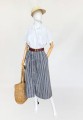 Rozkloszowana bawełniana spódnica w paski