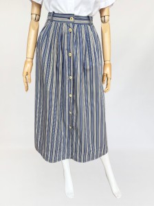 Rozkloszowana bawełniana spódnica w paski