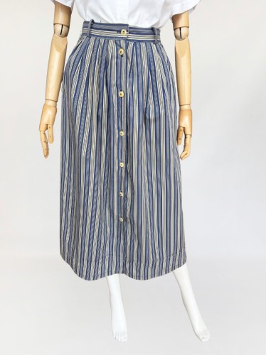 Rozkloszowana bawełniana spódnica w paski