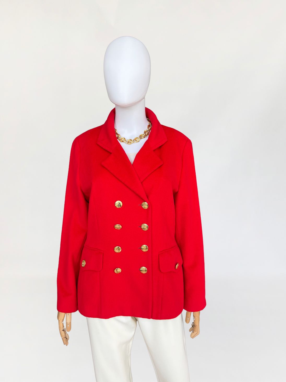 Escada marynarka vintage 1980s z angory i wełny