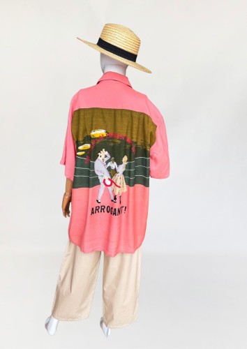 Koszula vintage z nadrukiem na plecach