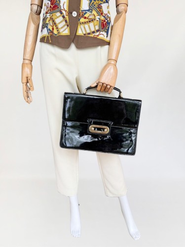 Pollini skórzana czarna torba