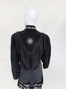 Zamszowa kurtka vintage z frędzlami western