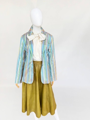 Jedwabna marynarka vintage w pasy