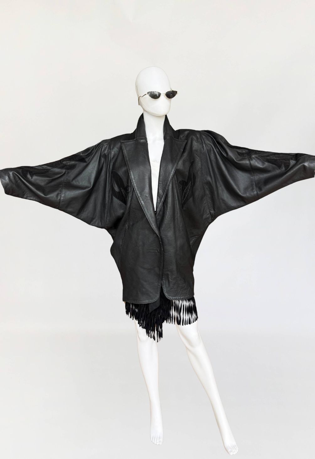 Oversize'owa skórzana kurtka vintage 1980s