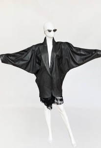 Oversize'owa skórzana kurtka vintage 1980s