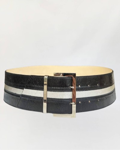 Celyn B szeroki skórzany pas vintage