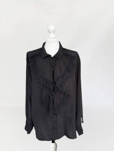 Koszula z koronkowym żabotem jedwab