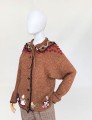 Wełniany ręcznie robiony sweter vintage 1980s novelty