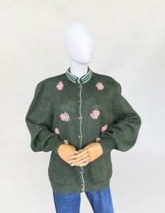 Sweter vintage haftowany baby moher
