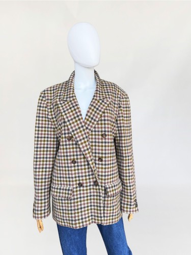 Bagutta wełniana marynarka w kratę vintage 1980s