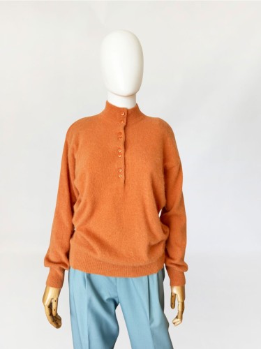 Włoski sweter vintage z angory i wełny orange (3).jpg