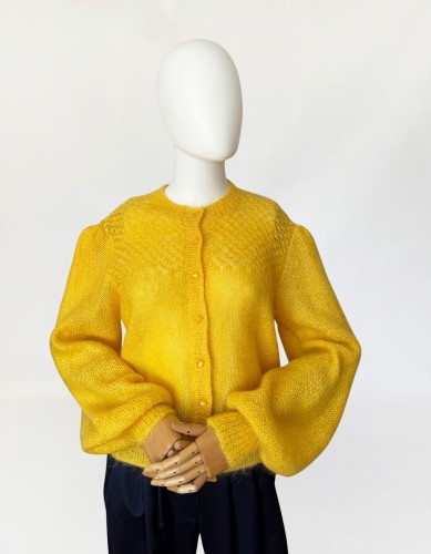 Słoneczny sweter vintage z baby moheru.jpg