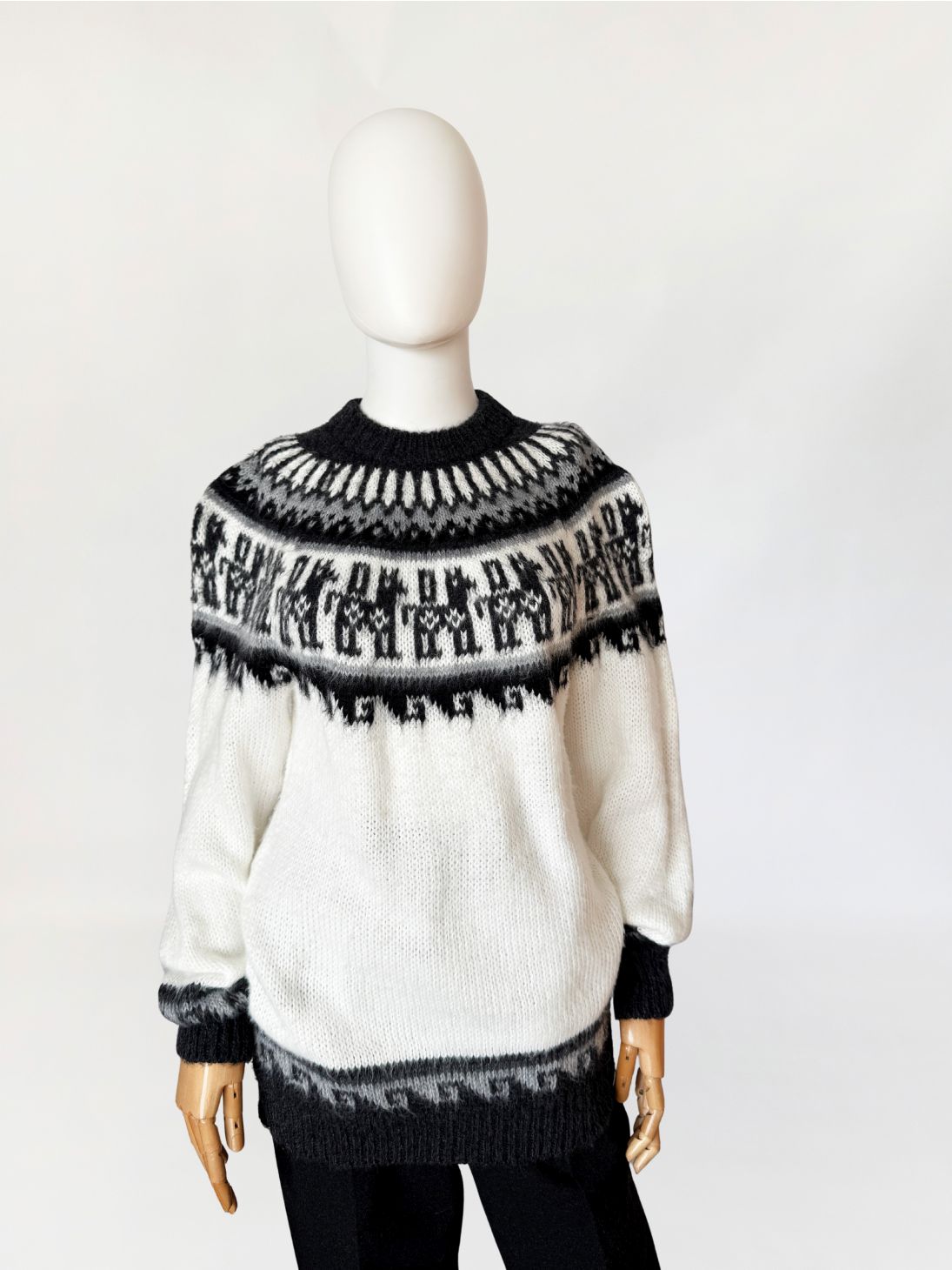 Sweter z alpaki hand made z Peru vintage 1970s
