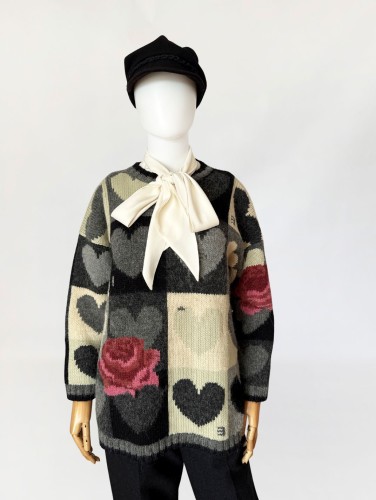 Sweter vintage z graficznym wzorem wełna, alpaka (4).jpg