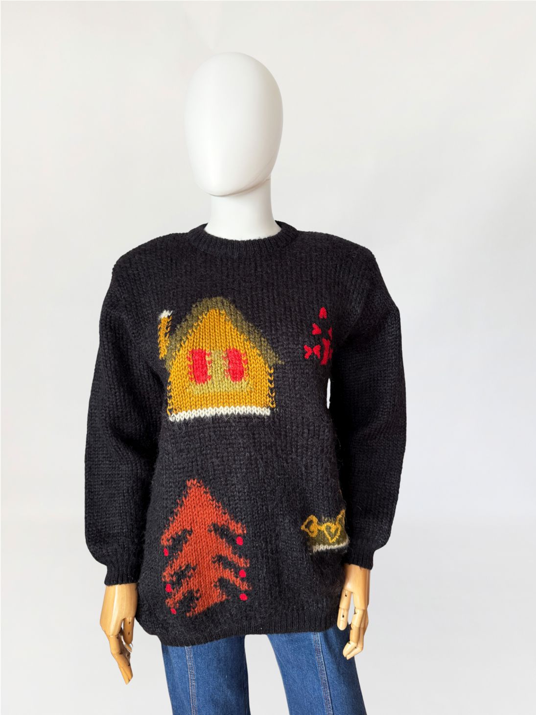 Sweter vintage 1980s we wzory