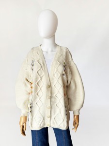 Włoski haftowany kardigan vintage