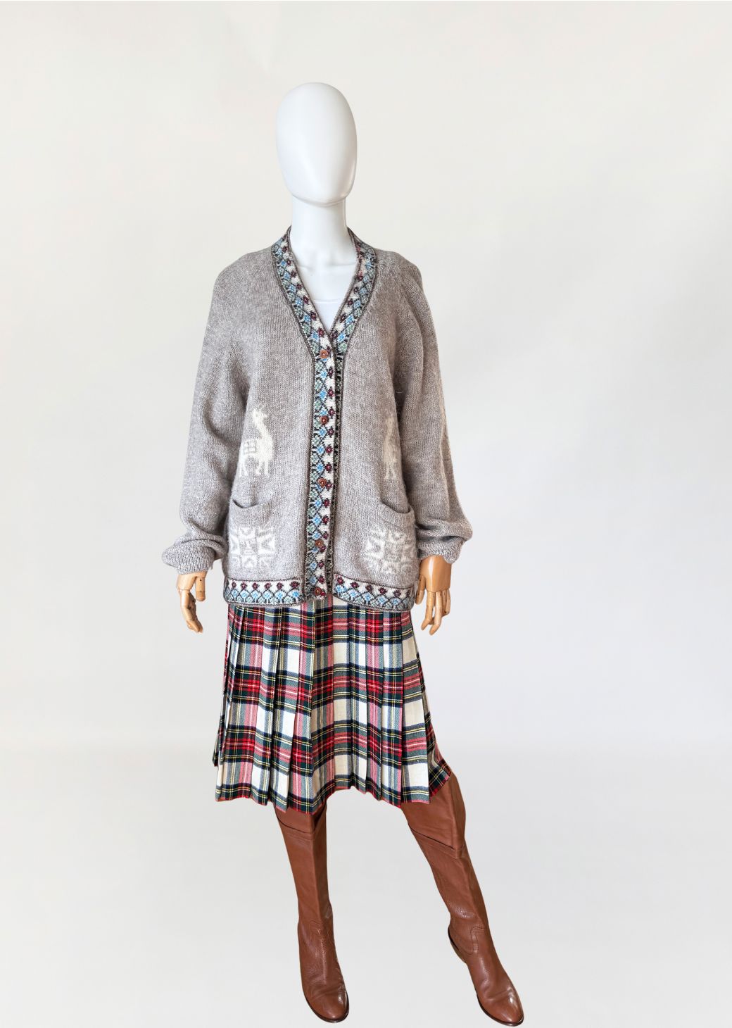 Sweter vintage lamy wełna alpaka Peru